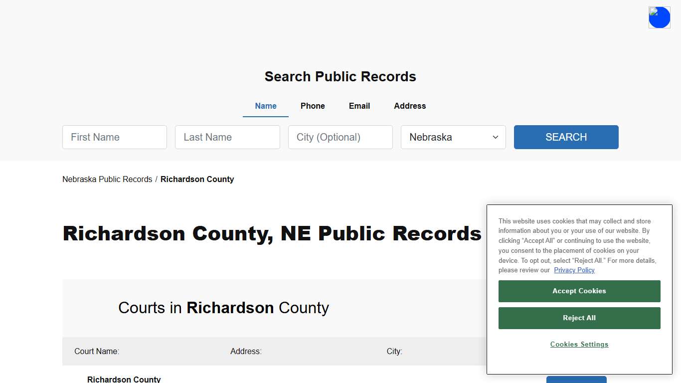 Richardson County, NE Public Court, Arrest and Inmate Records - ThePublicIndex
