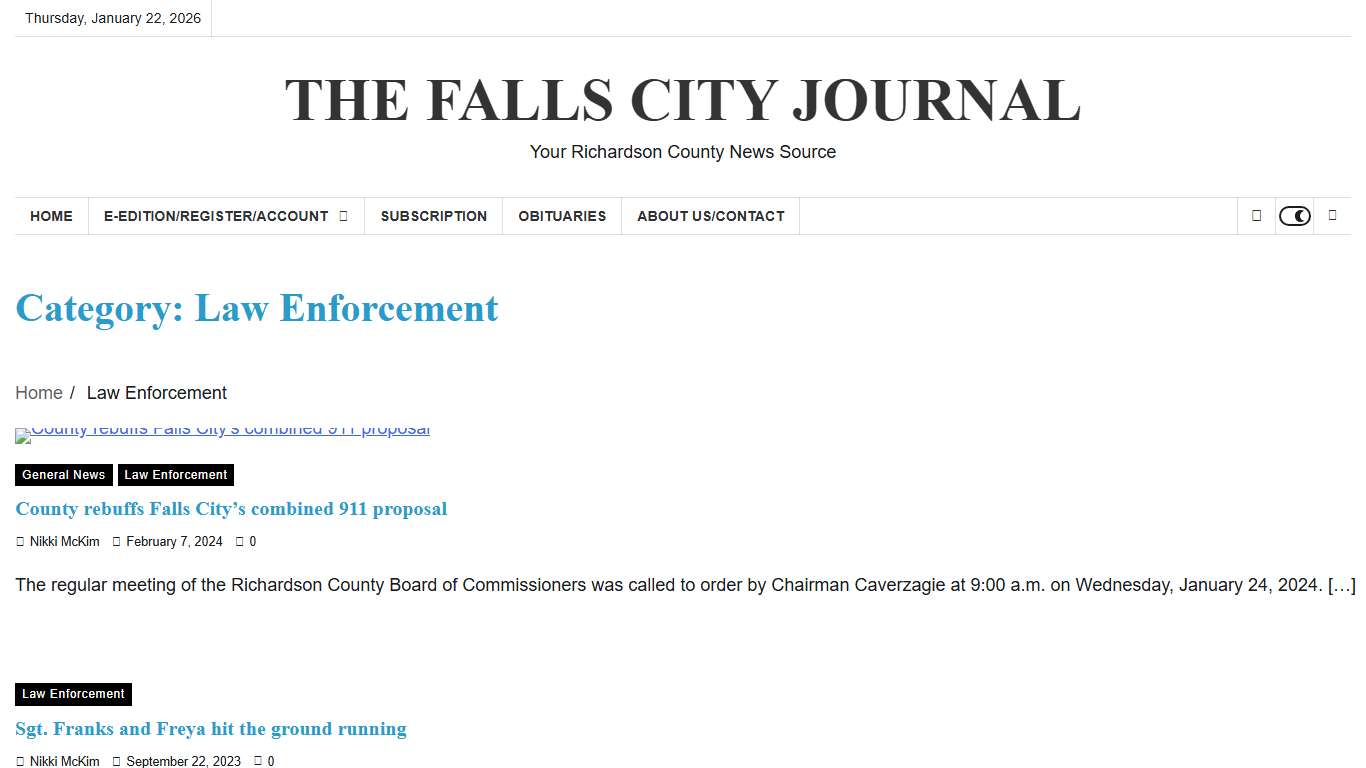 Law Enforcement Archives - THE FALLS CITY JOURNAL